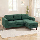 HOMCOM L-Shaped Sectional Sofa with Chaise Lounge - Dark Green-Colour: Dark Green