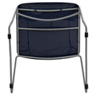 Flash Furniture HERCULES Series Navy Ultra-Compact Stack Chair with Silver Powder Coated Frame-15 Gauge Steel Frame