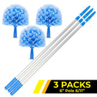 Gritt Commercial Cobweb Duster Brush with 6' Telescopic Pole - 3 Pack-Pole Maximum Length: 6'