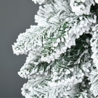 HOMCOM - Sapin de Noël fin artificiel de 6 pi avec base en acier et neige-La base en métal robuste maintient l'arbre droit