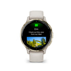 Garmin Venu 3S Watch - 41 mm - Soft Gold Stainless Steel Bezel with Ivory Case and Silicone Band-Receive an overview of your sleep, recovery, daily calendar, HRV status and more as soon as you wake up. You can even customize your report to show what you want to see