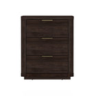 Manhattan Comfort Evelyn 20" Modern 3-Drawer Nightstand - Brown-Modern Nightstand for Bedroom and Living Room Use