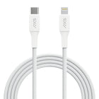 AXS PROCharge Premium USB-C to Lightning Braided Cable - White/Grey-Made from recycled materials