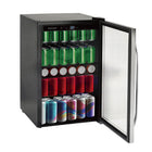 Frigidaire - Centre de boissons de 4,4 pi cu en acier inoxydable de 126 canettes-4 étagères coulissantes en verre trempé avec bordure noire