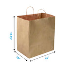 Reliabag - Sac En Papier Avec poignees Torsadees, Kraft, 14 po L X 10 po P X 15,75 po H, Paquet De 200-Poignees renforcees en ficelle torsadee