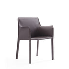 Manhattan Comfort - Lot de 2 fauteuils de salle à manger modernes Paris 21,65 po en similicuir gris-Rembourrage 100 % sur mesure de haut en bas y compris les pieds