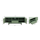 Manhattan Comfort Ella 59.1" Modern TV Stand - Sage Green-Features Adjustable Shelves with 5 Cubby Spaces and 1 Full Extension Drawer