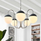 Modway Stellar 5-Light Chandelier - Opal/Polished Nickel-Ceiling Canopy With Swivel Adaptor