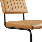 Modway Parity Vegan Leather Dining Side Chairs - Black/Tan - 2 Pack-10