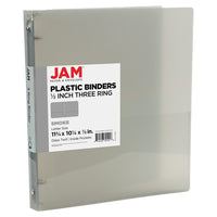 JAM Paper Plastic 0.5" 3-Ring Binder - Smoke Grey-Colour: Smoke Grey | Be stylish and organized with colourful binders.