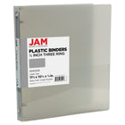JAM Paper - Classeur en plastique de 0 -5 pouce - gris fumé - 3 anneaux-Couleur : Gris fumé | Soyez élégant et organisé avec des classeurs colourés.