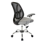 Work Smart Screen Back Task Chair With Grey Faux Leather Seat - Black and Grey-One-touch pneumatic seat height adjustment