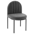 Modway Isla Channel Tufted Upholstered Fabric Dining Side Chair - Black/Charcoal-Glam Deco Dining Chair