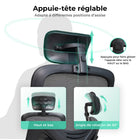 MotionGrey - Chaise de bureau ergonomique MC2 - Assise en mousse haute densité avec accoudoirs relevables - Noir-6