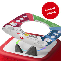 tonies Tonieplay Stadium Showdown Game-To get started, wake the Toniebox 2, place the Tonieplay Disc on top, add the Controller to the Light Ring, and press the button-each player takes a set of three Direction Cards (red or blue), and you’re ready to play. Choose your team, decide who starts, and take turns playing cards to move the ball across the field by outsmarting your opponent-attack, defend, and win duels to advance toward the goal. When you’re close enough, take your shot while your opponent tries 