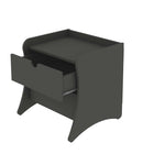 Manhattan Comfort Coney 19.68" Mid-Century Modern Nightstand - Grey-Unique Continuous Side Panels to Create Curved Legs