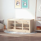 PawHut - Cage en Bois pour Hamster ou Rat avec Glissière et Bac - Bois Naturel-Grande porte ouvrante verrouillable pour un accès et un entretien faciles