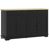 HOMCOM 55.1" L Sideboard Buffet Cabinet with Storage - Black-Ample storage keeps your house organized and clean