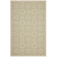 Modway - Ariana Treillis floraux vintage à l’intérieur et à l’extérieur Tapis de 5 pi l x 8 pi L - Vert clair et beige-Tapis vintage à treillis floraux