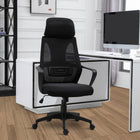 Vinsetto - Chaise de bureau en maille avec appui-tête réglable - noir-Le soutien lombaire soulage la pression du bas du dos