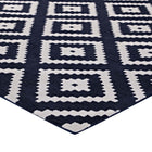 Modway - Alika Treillis en diamant abstrait Tapis de comédie 8 pi l x 10 pi L - Ivoire et Marine-Dessous du tissu de jute adhéré