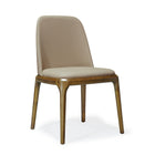 Manhattan Comfort - Chaise de salle à manger moderne Courding 53,1 cm en similicuir, coloris beige et noyer-Chaise de salle à manger moderne parfaite pour la salle à manger et le bureau à domicile