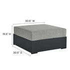 Modway - Tahoe Terrasse extérieure Aluminium revêtu en poudre Ottoman in Gris gris-Aluminium revêtu en poudre