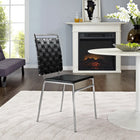 Modway Fuse Dining Side Chair - Black-Chrome plated metal tubing