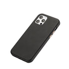 General Supply Goods + Co - Étui en Cuir Végétalien iPhone 12/12 Pro avec Boutons Métalliques Compatible avec Magsafe - Noir-Dimensions: 0,4 L x 3 W x 5,8 H po