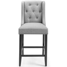 Modway Baronet Upholstered Fabric Counter Bar Stool - Light Gray - Set of 2-Assembly Required