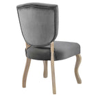 Modway Array Vintage French Performance Velvet Dining Side Chair - Grey-Weathered Wood Saber Legs