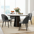HOMCOM Dining Chairs with Metal Legs for Kitchen - Charcoal Grey - Set of 4-Curved backrest supports body curve ergonomically