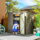 Outsunny Metal Garden Storage Shed with 2 Vents - 6' x 4' - Light Grey-Metal bike shed suitable for plenty of outdoor tools, equipment and outerwear 
