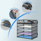 ShoppingAll - Organisateur de bureau à 5 plateaux en treillis métallique pour lettres et dossiers, avec poignée-Rangement Polyvalent à 5 Niveaux – Parfait pour organiser papiers format A4, dossiers, courrier, cahiers, et plus encore – idéal pour le bureau, la maison ou la classe