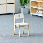 Beleduc Illiana Classroom Wooden Chair (Medium) - White and Natural Wood - Set Of 2 -Frames made of wood and Back and seat made of ABS material