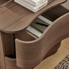 Modway Mirae 2-Drawer Curved Nightstand - Brushed Brown Oak-Engineered Wood Construction