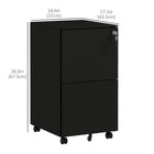 Vinsetto - Armoire à dossiers en acier Letter/A4/Legal avec barre de suspension - noir-5 roulettes dont 2 verrouillables et une roulette centrale pour plus de sécurité 
