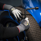 SHOWA 381MFT Pro Microporous Foam Embossed Grip Nitrile Glove - Microfiber Liner - Black/Grey - Medium -13-gauge seamless knit engineered microfiber liner