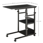 HOMCOM 31" Mobile Standing Desk - Black-Adjustable height can fit different beds and sofas 