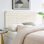 Modway - Sparta Weave Tête de lit complète murale en cuir végétalien - Beige naturel-Ossature en bois