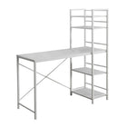 Monarch Specialties 7165 48" Computer Desk - White Top/White Metal-This compact and modern 48"l computer desk with side storage in a white laminate finish is the perfect space saving solution for a contemporary home office.