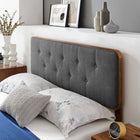 Modway Bridgette Wood Twin Platform Bed with Angular Frame - Walnut Charcoal-Wood Slat Support System