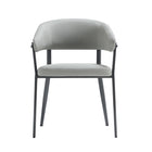 Manhattan Comfort - Chaise de salle à manger moderne Belle 22,4 po en similicuir texturé - Gris pierre-Chaise de salle à manger moderne pour salle à manger et usage de travail