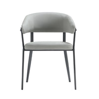 Manhattan Comfort - Chaise de salle à manger moderne Belle 22,4 po en similicuir texturé - Gris pierre-Chaise de salle à manger moderne pour salle à manger et usage de travail