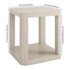 Hudson&Canal Stellan 20"W Square Side Table - Alder White-9
