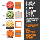 As Seen on TV NutriSlicer XL 4-in-1 Handheld Kitchen Slicer and Chopper with Storage Container - Black-The Nutrislicer XL features 4 interchangeable blades - 1.6mm Shredder, 3.5mm slicer, 13mm large dicer, and a 6.5mm small dicer - allowing you to chop, slice, or shred any food you'd like to your preference