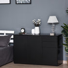 HOMCOM 46.1" L High Gloss Buffet Sideboard with 2 Drawers - Black-Suitable for the living room, dining room, and office