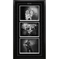 Rush Triple Black & White Photo Collage Vertical - Framed Print - 19" x 36"-Premium music memorabilia