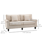 HOMCOM Modern 3-Seater Corduroy Sofa Couch with Rolled Armrest - Beige-Generously padded upholstery and extra pillows deliver exceptional support and relaxation   