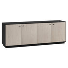 Hudson&Canal Lillian Rectangular TV Stand for TV's up to 75" - Black Grain/Alder White-Modern, minimalist design for your home office, bedroom, or living spaces